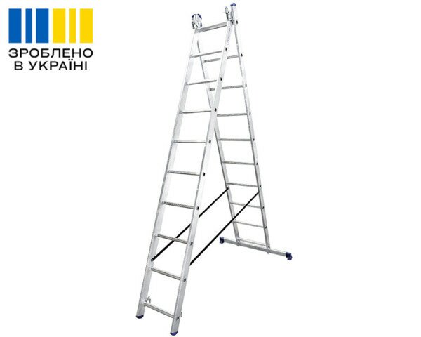 Алюмінієва двосекційна драбина DUOMAX VIRASTAR 2x10 сходинок